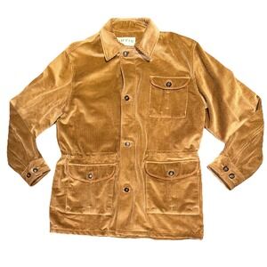 Vtg Orvis Barn Field Chore Coat Jacket Corduroy Wide Wale Brown Mens Sz Medium
